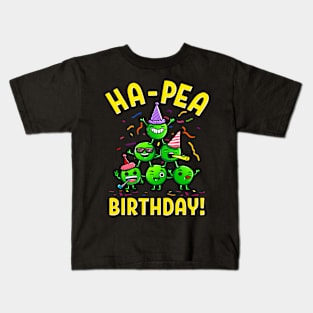 Ha Pea Birthday Party with Peas Funny Happy Birthday Gift Kids T-Shirt